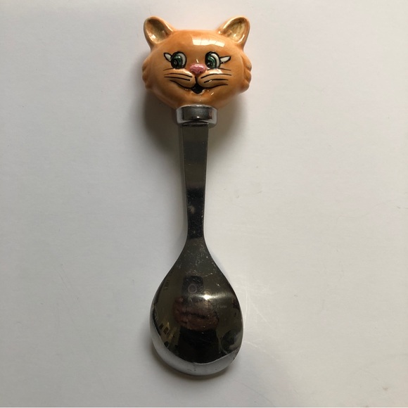 Fitz & Floyd Anthropomorphic Kitty Spoon Plate Serving Set Ceramic Kids Snacks - Picture 4 of 8